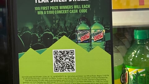 Circle K Mountain Dew 'Concerts For A Year Sweepstakes' Cooler Cling