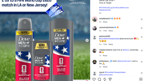Dove Men+Care Target FIFA World Cup 2026 Instagram Update