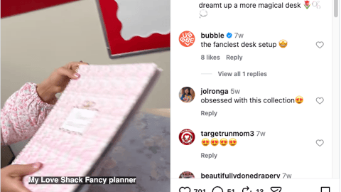 Target LoveShackFancy 'Magical Desk' Instagram Update
