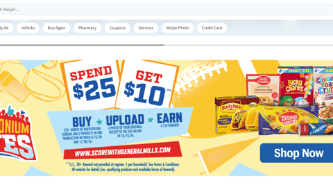 Meijer General Mills 'Fandemonium Faves' Banner Ad