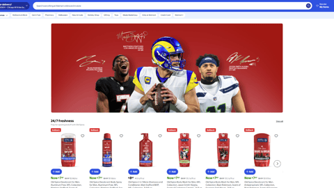 Old Spice NFL Collection Walmart Display Ad
