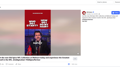 The TCO Fantasy Show Old Spice NFL Collection Facebook Reel