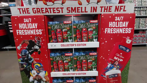Old Spice 'The Greatest Smell in the NFL' Walmart Pallet Display