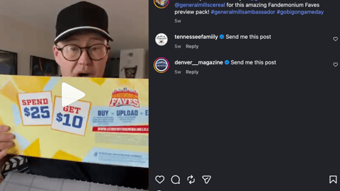 General Mills CerealBoxPodcast 'Fandemonium Faves' Instagram Post