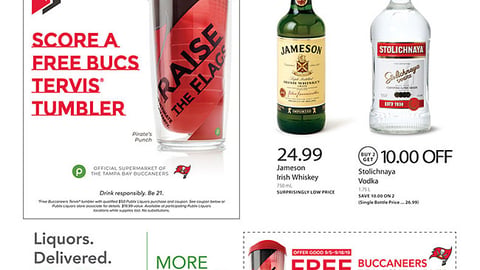 Publix 'Free Bucs Tervis Tumbler' Feature