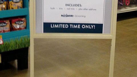 PetSmart 'Puppy Salon Services' Stanchion Sign