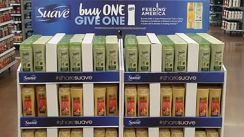 Suave Walmart 'Give One' Pallet Display