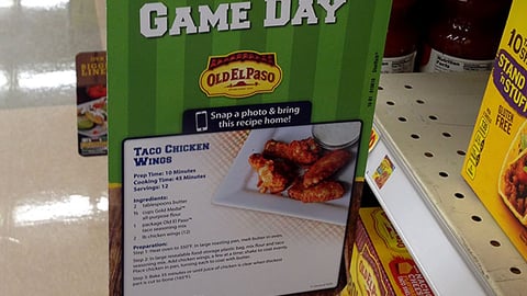 Old El Paso Smith's 'Spice Up Your Game Day' Shelf Talker