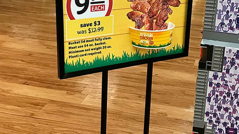 Winn-Dixie 'Stuff the Bucket' Stanchion Sign