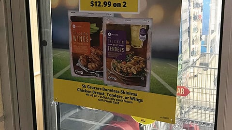 SE Grocers 'Buy 1 Get 1 Free' Window Poster