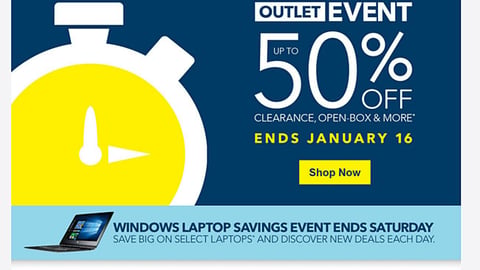 Best Buy 'Outlet Event' Email