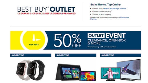 Best Buy 'Outlet' Landing Page