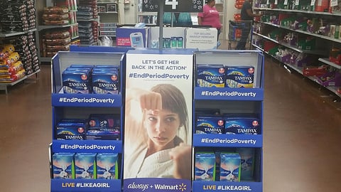 Always Walmart #EndPeriodPoverty Half-Pallet Display