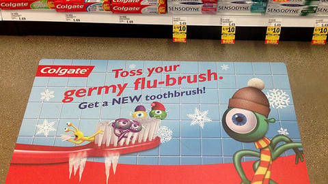 Colgate Meijer 'Germy Flu-Brush' Floor Cling