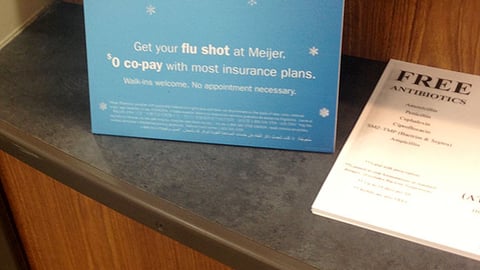 Meijer 'Fend Off the Flu' Counter Card