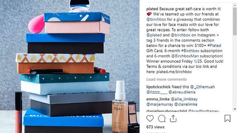 Plated Birchbox Giveaway Instagram Update