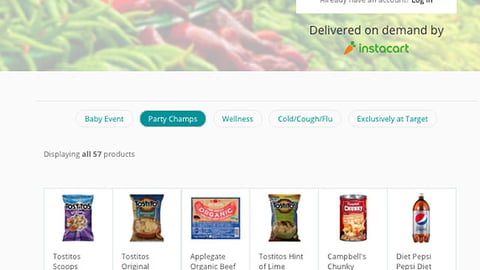 Instacart 'Party Champs at Target' Web Page