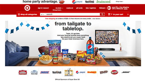 Target.com 'Tailgate to Tabletop' Page