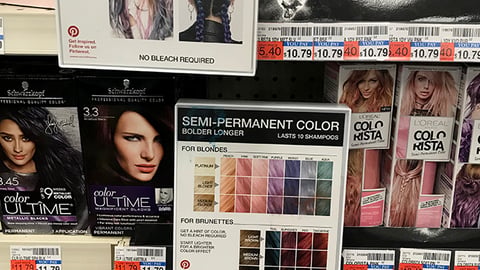 CVS Hair Color Shelf Signs