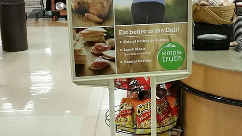 Simple Truth 'Eat Better in the Deli' Stanchion Sign