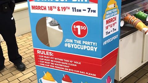 7-Eleven 'Bring Your Own Cup Day' Standee