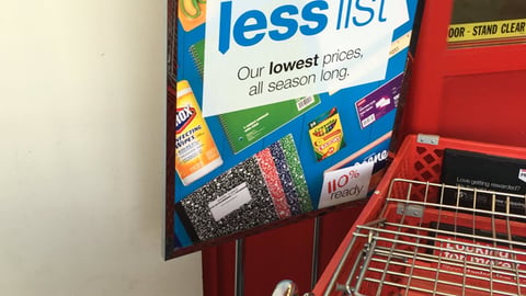 Staples 'Less List' Stanchion Sign 