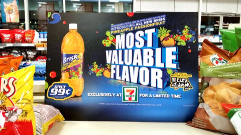 Brisk 7-Eleven "Most Valuable Flavor" Counter Card