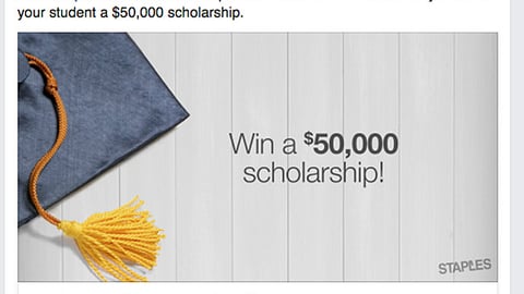 Staples '#StaplesForStudents' Facebook Update
