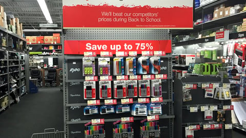 Staples Newell Rubbermaid Endcap Display