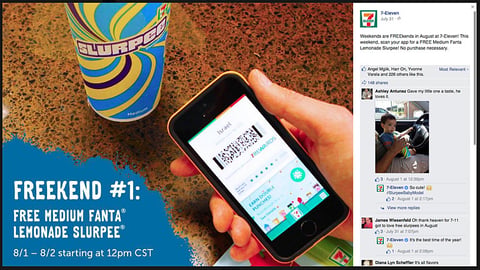 7-Eleven Fanta Lemonade Slurpee 'FREEkend' Facebook Update