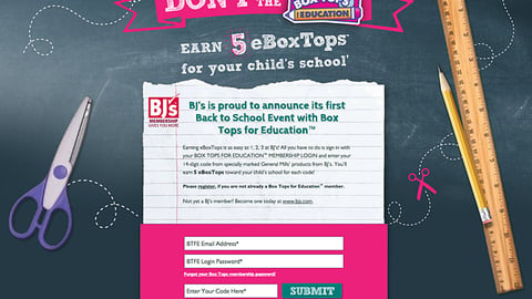 General Mills BJ's 'Box Tops' Website 
