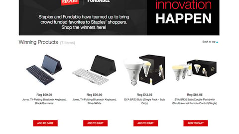 Staples 'Crowd2Shelf' Web Page