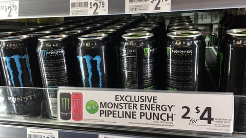Monster Energy Pipeline Punch 7-Eleven Shelf Sign