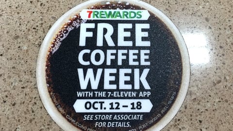 7-Eleven 'Free Coffee Rewards' Counter Cling
