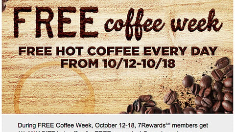 7-Eleven 'Free Coffee Week' Email