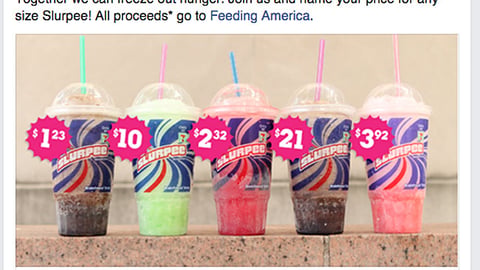 7-Eleven Slurpee ‘Name Your Own Price’ Facebook Update