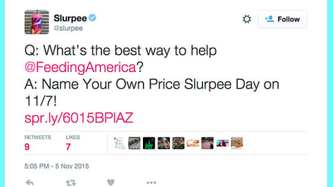 7-Eleven Slurpee ‘Name Your Own Price’ Twitter Update
