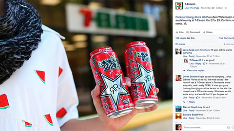 7-Eleven Rockstar Pure Zero Watermelon Facebook Update