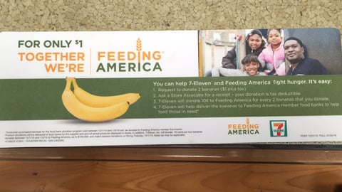 7-Eleven Feeding America Counter Cling