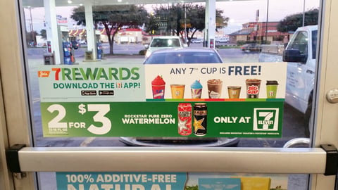 7-Eleven Rockstar Pure Zero Watermelon Window Cling
