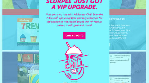 7-Eleven Slurpee 'All Access Chill' Splash Page