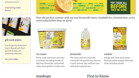 Stop & Shop Limited Time Originals Landing Page