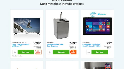 Sam's Club 'Shocking Values' Web Page
