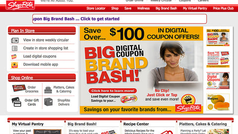ShopRite 'Big Brand Bash' Carousel Ad