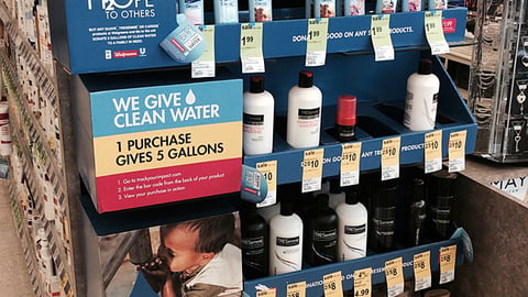 Unilever Walgreens 'Give H2OPE' Endcap