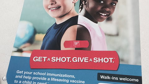 Walgreens 'Get a Shot. Give a Shot' Counter Cling