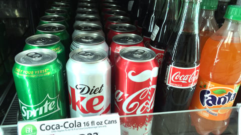 Coke 7-Eleven 'Dude and Diva' Can Shelf Sign