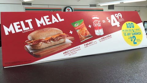 7-Eleven Coke 'Melt Meal' Countertop Sign