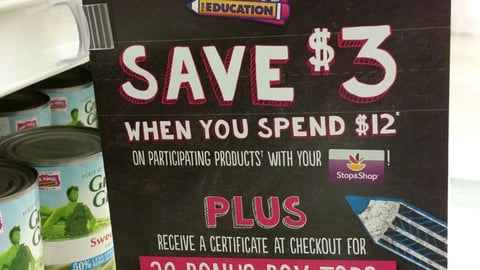 General Mills Stop & Shop 'Box Tops' Shelf Talker