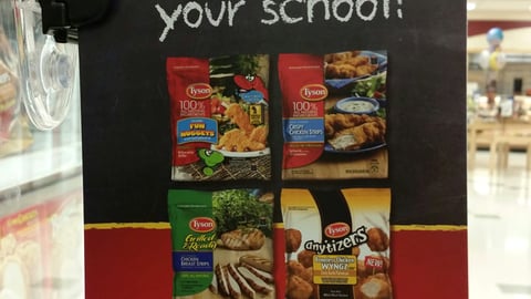 Tyson 'Cash For Your School' Shelf Talker